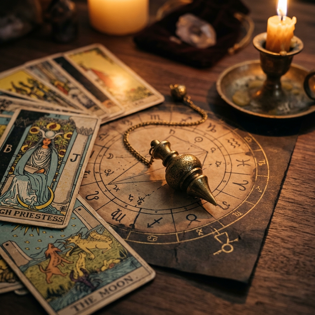 Tarot Rider-Waite et pendule astrologique - guidance intuitive